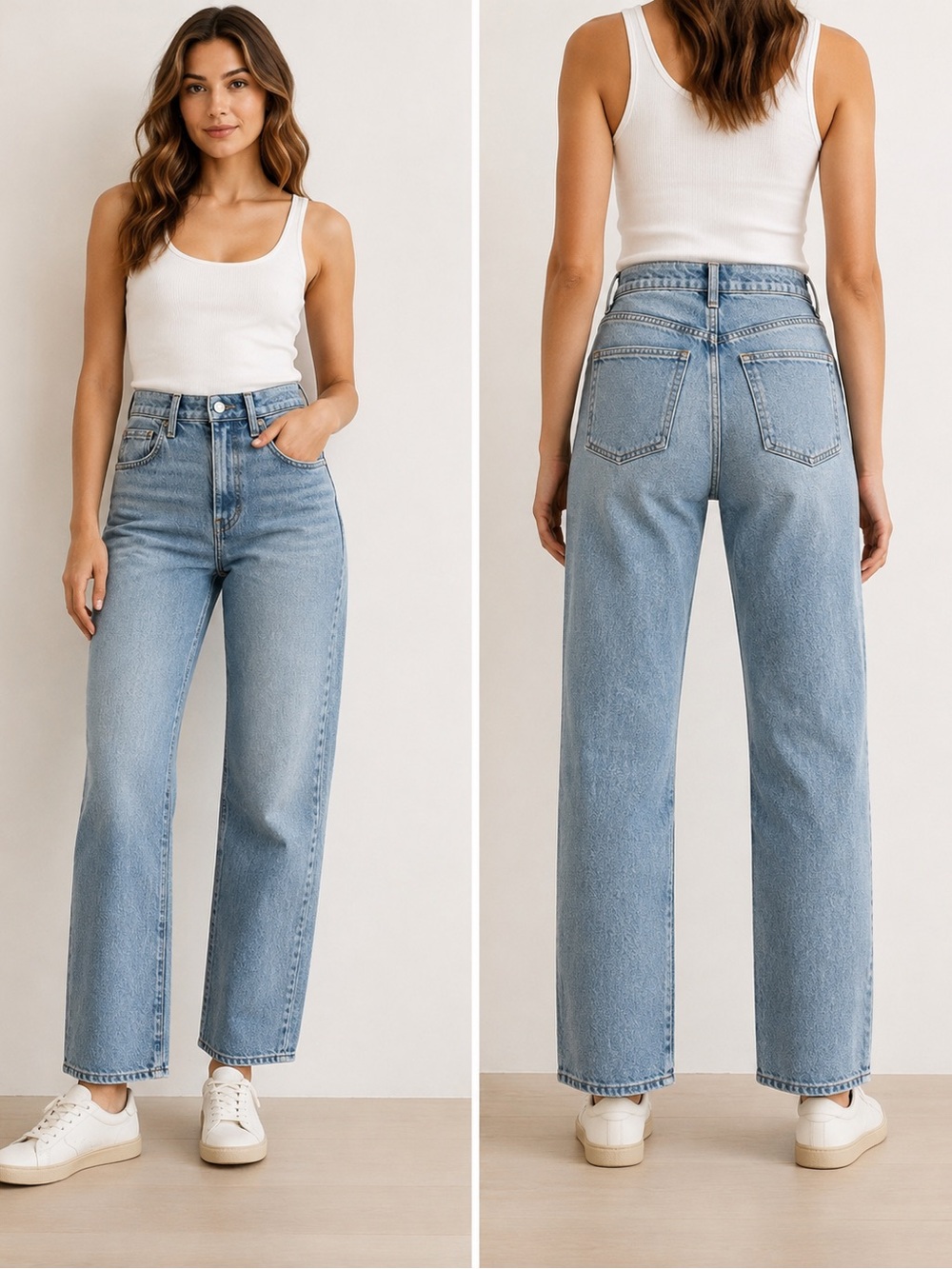 49. BCBG Light Wash High-Rise Straight Jeans - Women